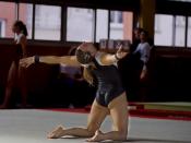 Artistic gymnastics: choreography on floor.