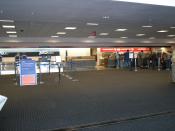 JetBlue Airways and Northwest Airlines ticketing counters