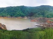 Lake Nyos as it appeared fewer than two weeks after the eruption; August 29, 1986.