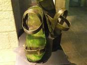 English: A statue of Biblical Sandals by Danny katz in a display of Biblical theme statues Mamila, Jerusalem