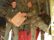 Oklahoma Air National Guard member offload supplies in Baku, Azerbaijan. Oklahoma Air National Guard members are in Azerbaijan to participate in Operation Cherokee Angel, a medical humanitarian mission aimed at improving the health and welfare of the loca