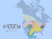 English: A map of the fictional nation of Panem from Suzanne Collins' 