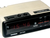 Computer clock radio (a radio that is an alarm clock)
