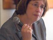 Linda Greenhouse, a Pulitzer Prize winning reporter for The New York Times speaking at the San Francisco City Arts and Lectures lunch at the Hayes Street Grill.