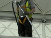 Worker with safety equipment in London, Great Britain