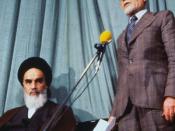 Ayatollah Khomeini (L) with the provisional goverment's new Prime Minister Medhi Bazargan after the Iranian Revolution.