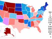 Percentage of members of the House of Representatives (as of May 13, 2008) from each party by state.