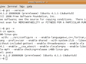 GCC 4.1.1 screenshot taken by myself on Ubuntu Linux