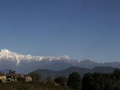 Chaukori, a panoramic view of the Himalayas, Uttarakhand.