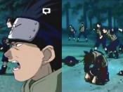 Blood is edited and painted out of an episode of Naruto - the man's altered face was not a domestic edit but rather a change made for the Japanese DVD release.