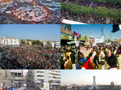 English: A collage for MENA protests. Clockwise from top left: 2011 Egyptian revolution, Tunisian revolution, 2011 Yemeni uprising, 2011 Bahraini uprising, 2011 Libyan civil war, 2011 Syrian uprising.