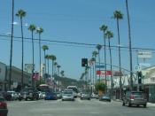 Looking west along Ventura Boulevard, at the intersection with Laurel Canyon Boulevard, in Studio City, Los Angeles, California, USA