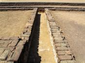 Lothal: Lothal used to be a port in the bornze age. It is a Harappan site. The remains found here date back to 2900BC. Lothal had a very sophisticated system for waste management. All the drain met with the main sewage line at right angles. There were 2-3