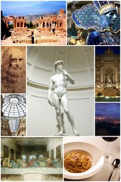 Italiano: Collage di varie foto riguardanti la cultura dell'Italia.