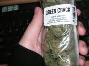 English: An ounce of Green Crack bought from a dispensary in California.