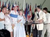 The Beach Boys with President Ronald and First Lady Nancy Reagan.