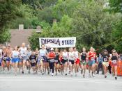 English: One group leaving the starting line in the 2003 Dipsea Race, an annual foot race in Mill Valley and Mount Tamalpais, in Northern California.
