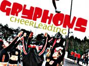 English: Here is one of the stunt groups for the Gryphon Cheerleading Team during a home game in the fall of 2010.