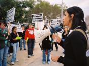 Students rally during the 2005 Anti-Death Penalty Alternative Spring Break