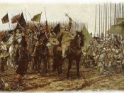 The victory of Gustavus Adolphus at the Battle of Breitenfeld (1631).