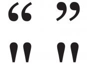 Typographic quotation marks (top) versus straight quotation marks, or 