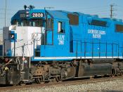 English: Locomotive Leasing Partners (LLPX) 2808, a General Motors Electro-Motive Division (EMD) SD38-2. Locomotive Leasing Partners is a joint venture of GATX and EMD and leases locomotives to North American railroads.