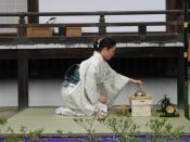 The Japanese tea ceremony is performed sitting in seiza.