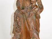 Woodcarved Goddess with child Val Gardena late 18th century.
