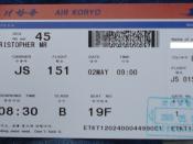 English: Air Koryo boarding card