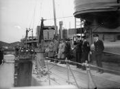 IWM caption : HM King George VI visits the BEF, December 1939: The King on board the destroyer HMS CODRINGTON at Boulogne, returning to Britain after visiting the BEF.