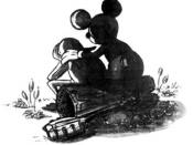 Disney artists Joe Lanzisero and Tim Kirk drew this tribute of Mickey Mouse consoling Kermit the Frog, which appeared in the Summer 1990 issue of WD Eye, Walt Disney Imagineering’s employee magazine.