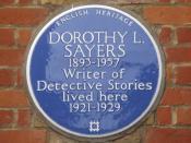English: Blue plaque re Dorothy L Sayers on 23 & 24 Gt. James Street, WC1 See 1237424.