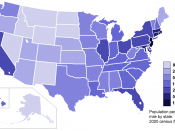 USA states population density map