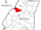 English: Map of Somerset County, Pennsylvania highlighting Lincoln Township