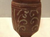 English: Painted pottery beaker, made in Oxfordshire. 4th century AD. Ht.12.2 cm. British Museum, London. PE 1862.7-19.15