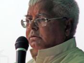Lalu Prasad Yadav, at a political meeting in Kesariya, Bihar, India.