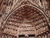 The tympanum and archivolts of Strasbourg Cathedral, with iconography inspired by Albertus Magnus