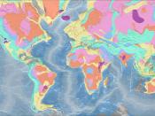 The Deccan Traps shown as dark purple spot on the geologic map of India