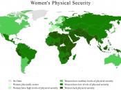 English: A map of the world showing countries by level of women's physical security, 2011.