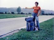 English: A hitchhiker in Luxembourg on 18 or 19 Aug 1977 (then 18 years old).