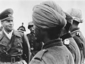 General field marshal Rommel with the inspection of a unit of the Free India Legion in France, 1944.
