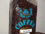English: A 500 gram bag of coffee beans purchased from a grocery. Cost about $4.