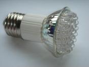 LED spotlight using 38 individual diodes for powering from mains voltage