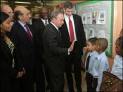 New York City Schools Chancellor Joel Klein, New York City Mayor Michael Bloomberg and U.S. Secretary of Education Arne Duncan visit with students at Explore Charter School. Secretary Duncan visited Explore Charter School in Brooklyn, N.Y., to discuss the