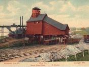 English: Rombauer Coal Mine near Novinger, Missouri USA. Turn-of-the-20th Century postcard photo