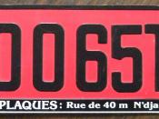 2007 issue temporary license plate from Tchad in Africa. Western maps usually show Tchad as Chad. Tchad is the correct spelling of the country's name.
