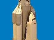 English: Model of the Energia rocket with Buran shuttle. Photographed at the 