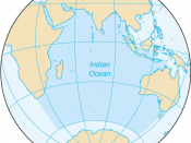 The Indian Ocean, not including the Antarctic region.
