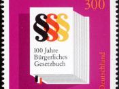 English: Stamp from Deutsche Post AG from 1996, 100th anniversary of Bürgerliches Gesetzbuch Deutsch: Briefmarke der Deutschen Post AG aus dem Jahre 1996, 100 Jahre Bürgerliches Gesetzbuch