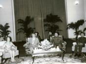 Romanian President Nicolae Ceaucescu and his wife, Elena, meeting with Cambodian Prime minister Pol Pot, and Cambodian President Khieu Samphan(28-30.V.1978).